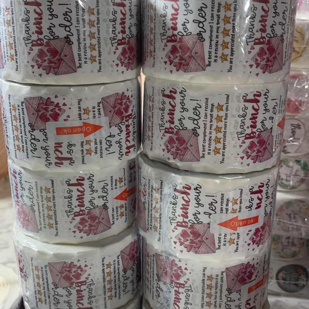 500 thanks a bunch thank you stickers 1.5” Roll